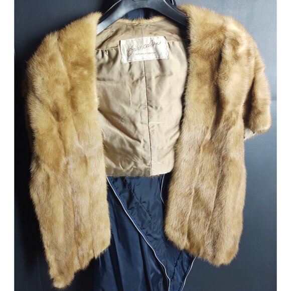 Eatons of Canada Fur Salon Real Mink Bolero Jacket Vintage Fur Cropped Pullover - Picture 1 of 8